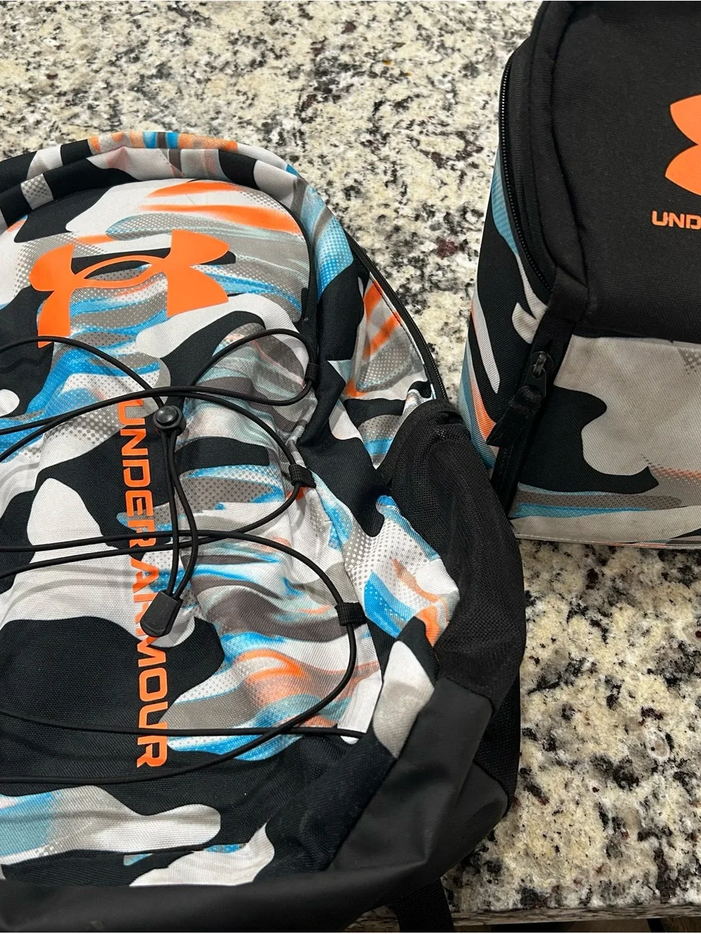 Under Armour Black, Orange & Blue Camo Men's Backpack